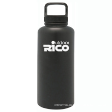 Deportes de vacío de acero inoxidable durable botella negro 64oz